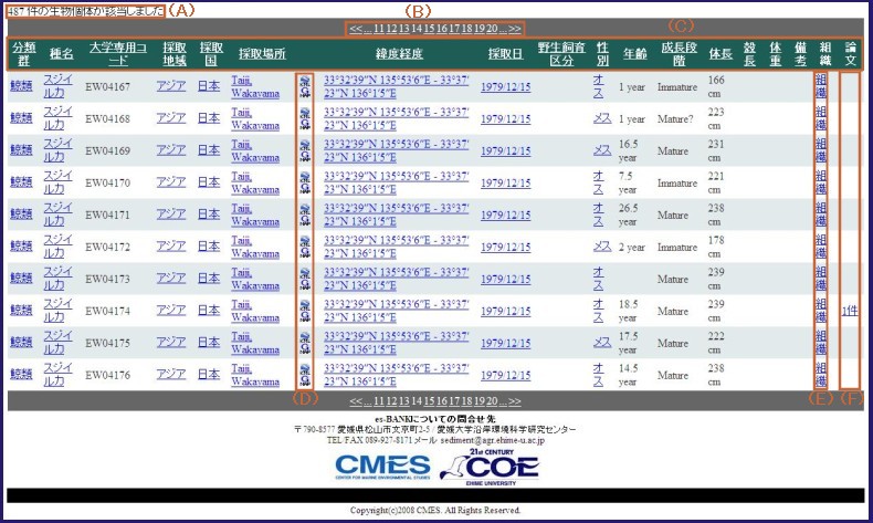 es-BANK 検索結果明細